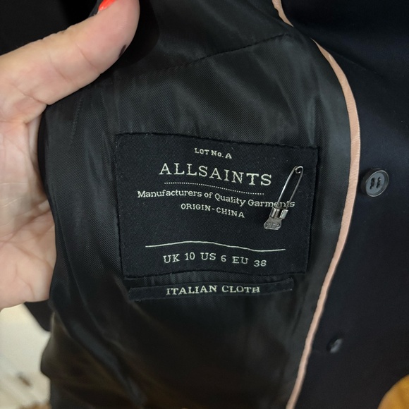 All saints early 2010s suit vest beautiful material navy - Picture 6 of 6